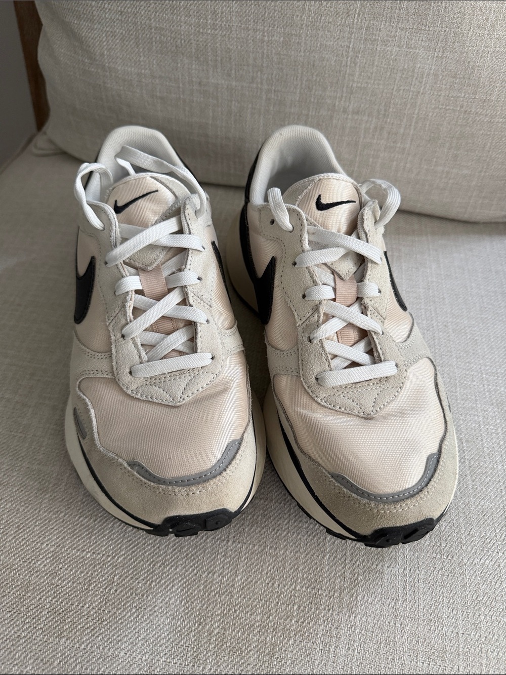 Nike champagne and Black Classic Runner Sneakers